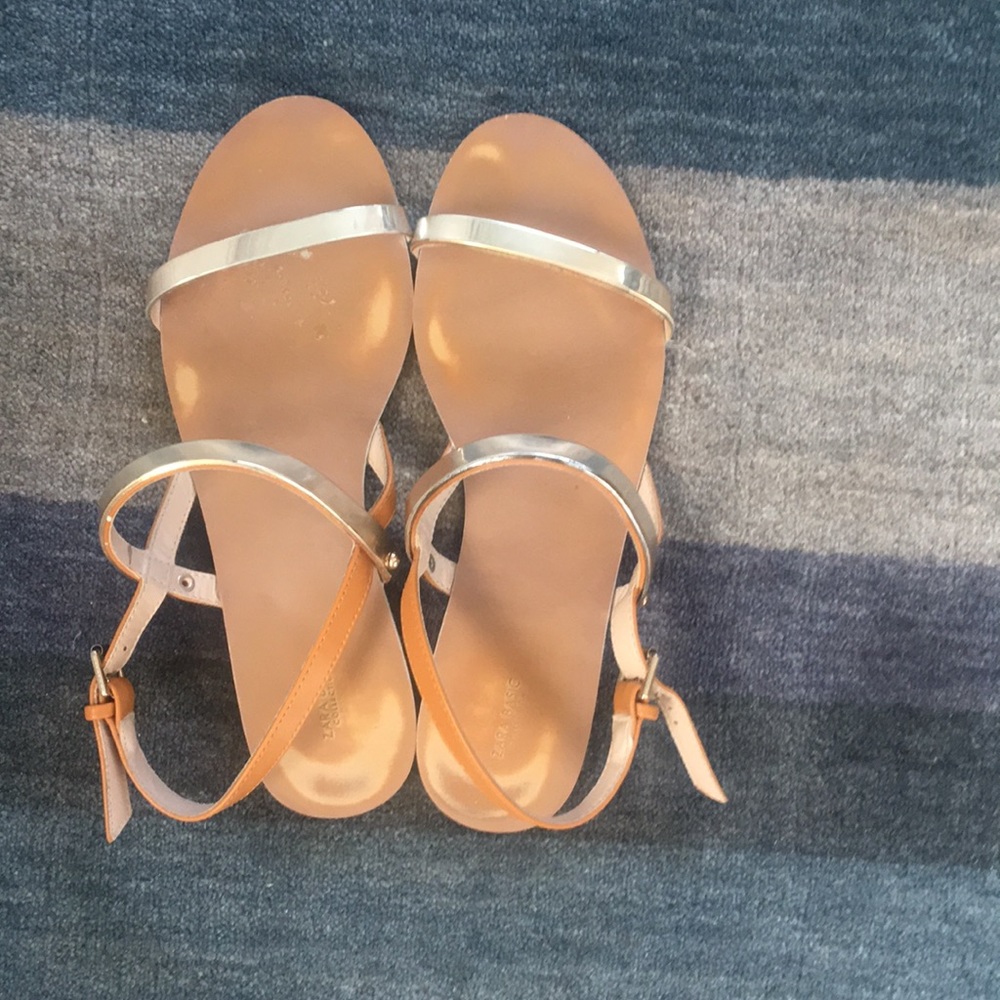 Zara gold sandals